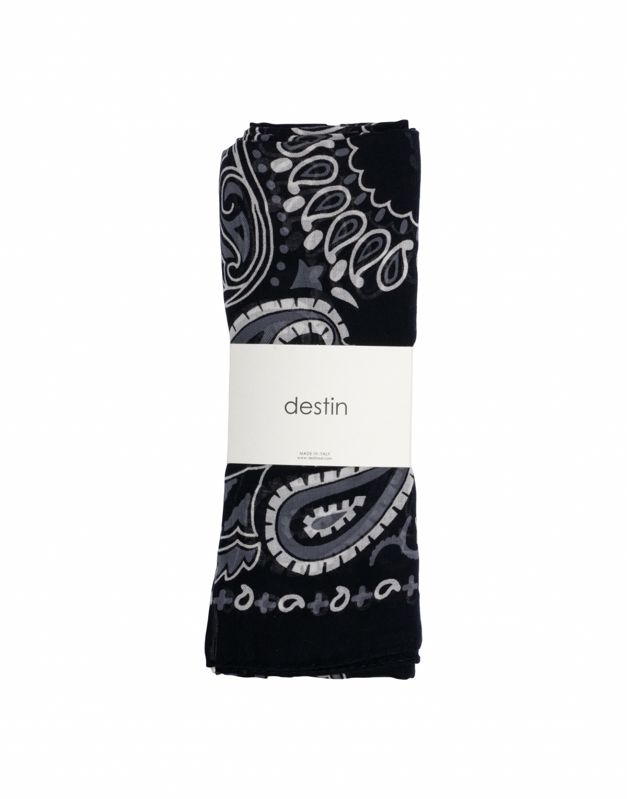 DESTIN BANDANA 120 X 120 CM COTONE NERA
