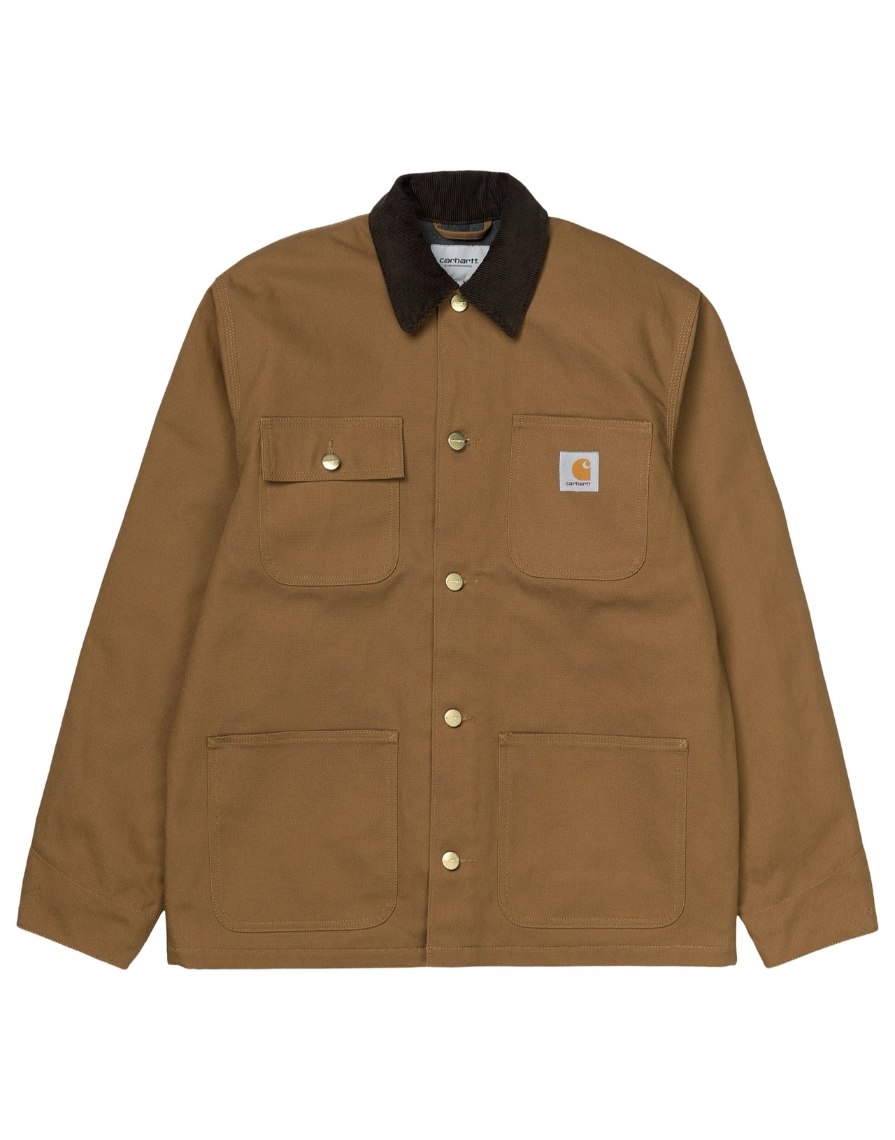 CARHARTT WIP GIUBBOTTO MICHIGAN BOTTONI CANVAS TABACCO