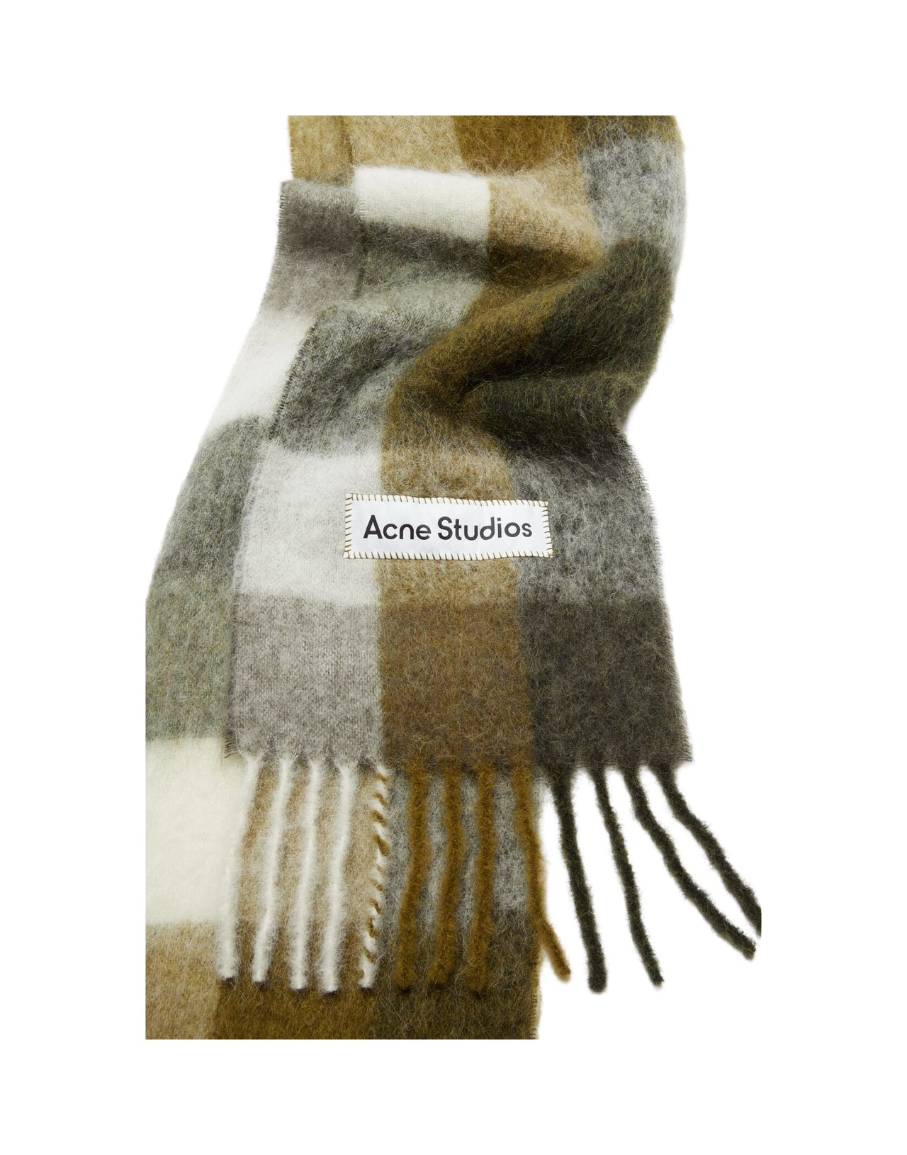 ACNE STUDIOS SCIARPA VALLY MOHAIR TAUPE VERDE