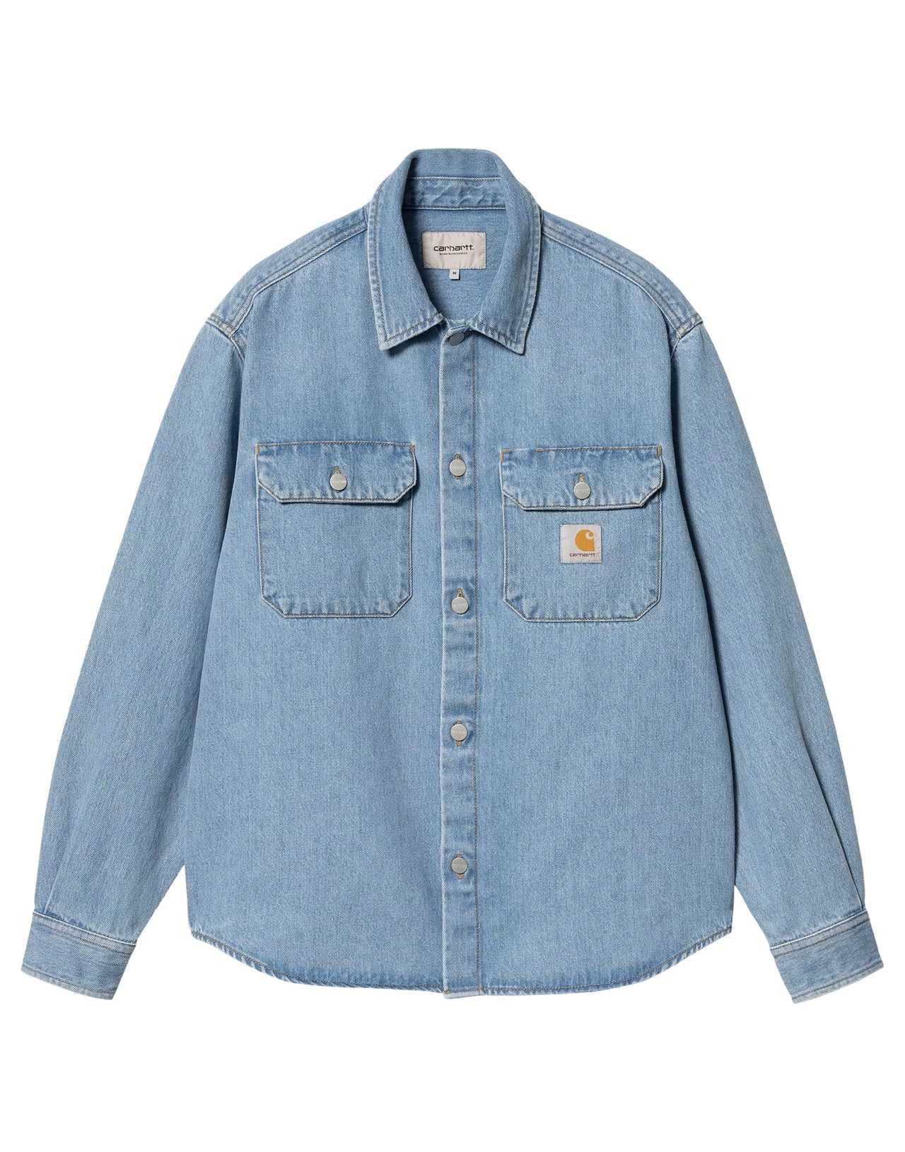 CARHARTT WIP CAMICIA DENIM HARVEY OLYMPIA BLEACH