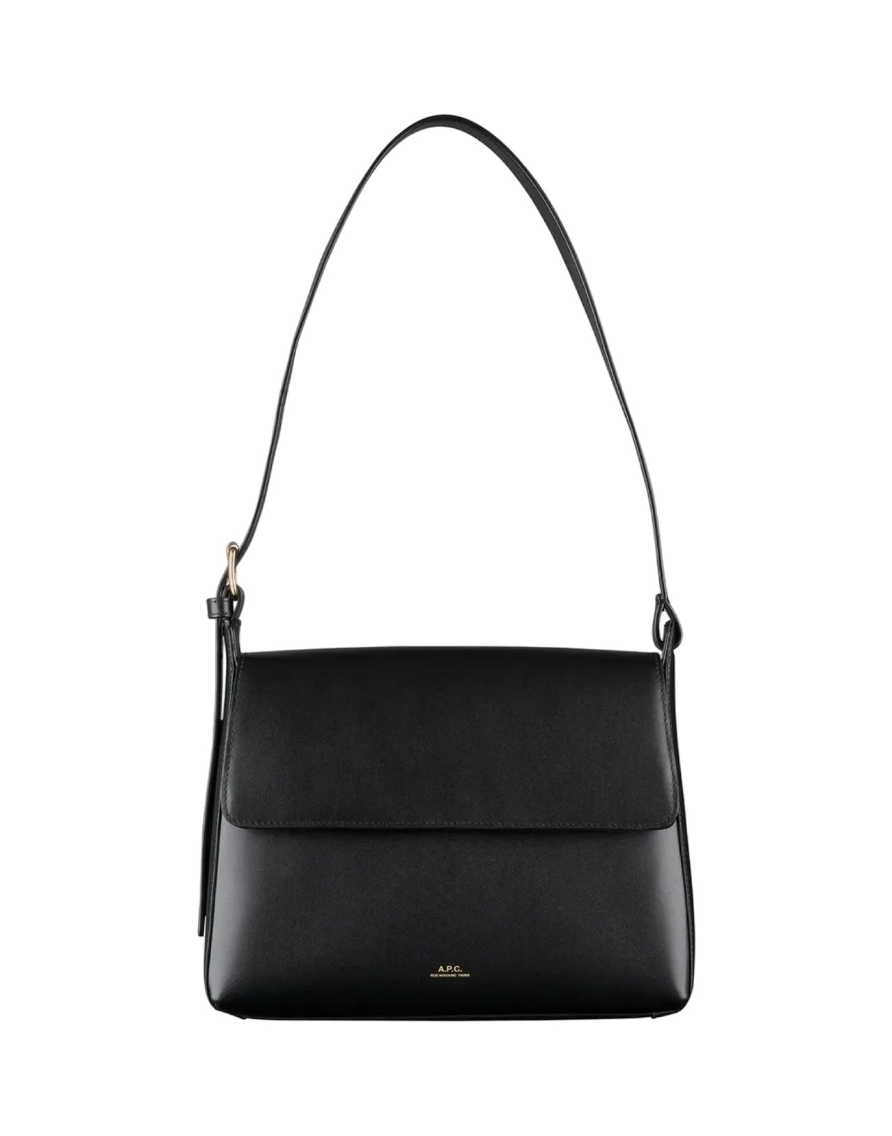 A.P.C. BORSA BAGUETTE VIRGINIE FLAP NERA