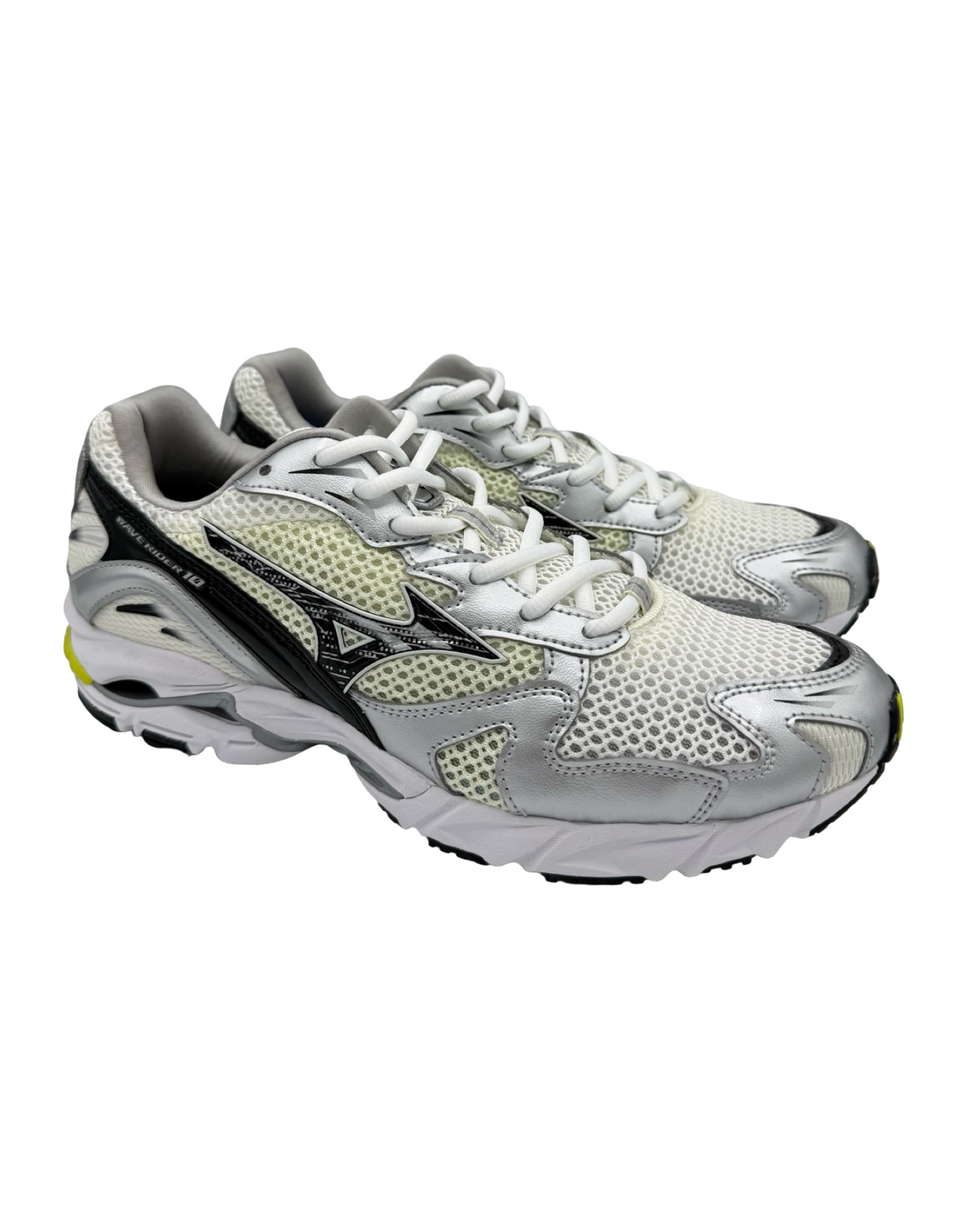 MIZUNO WAVE RIDER 10 SNOW WHITE/BLACK/SYLVAN GREEN