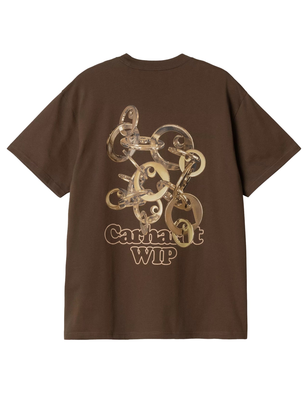 CARHARTT WIP T-SHIRT LINKED CHAMS JERSEY MARRONE