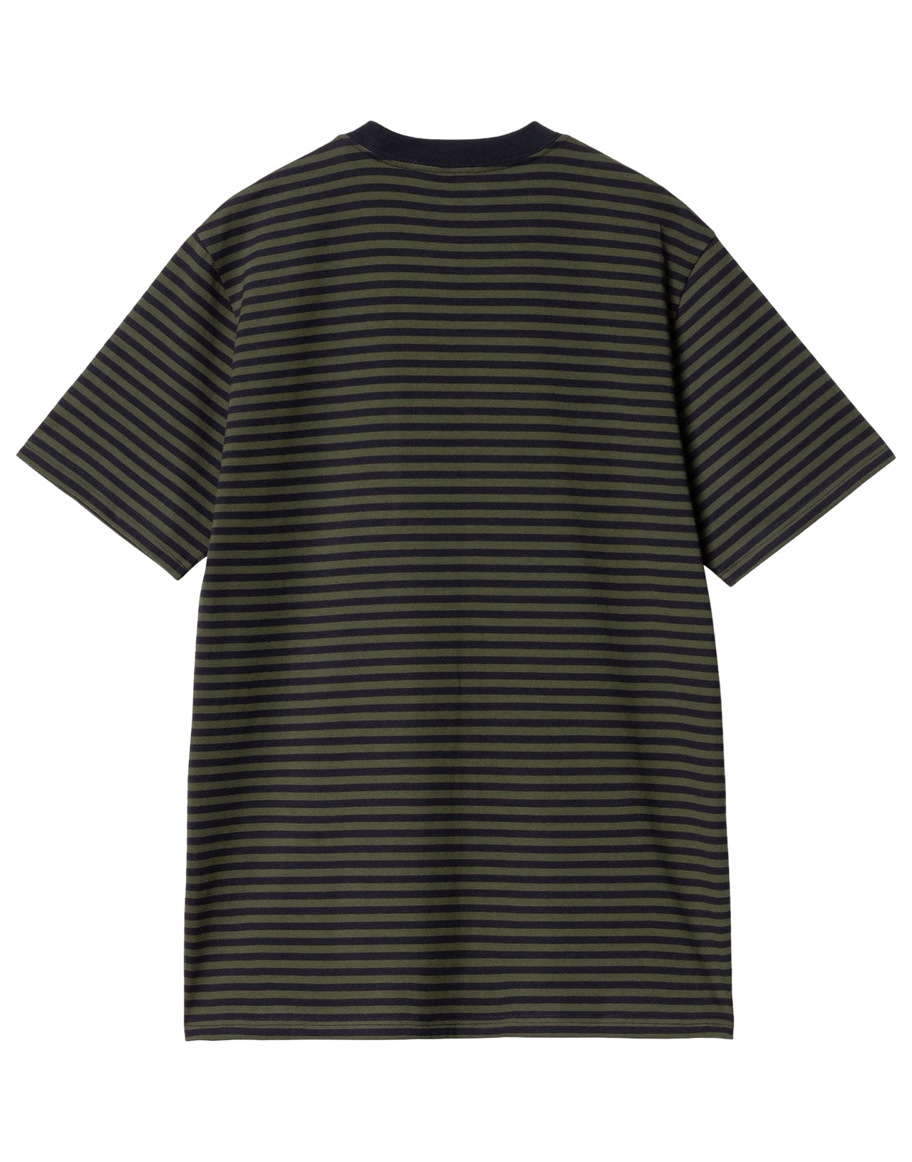 CARHARTT WIP T-SHIRT VERNER POCKET STRIPE VERDE NERA