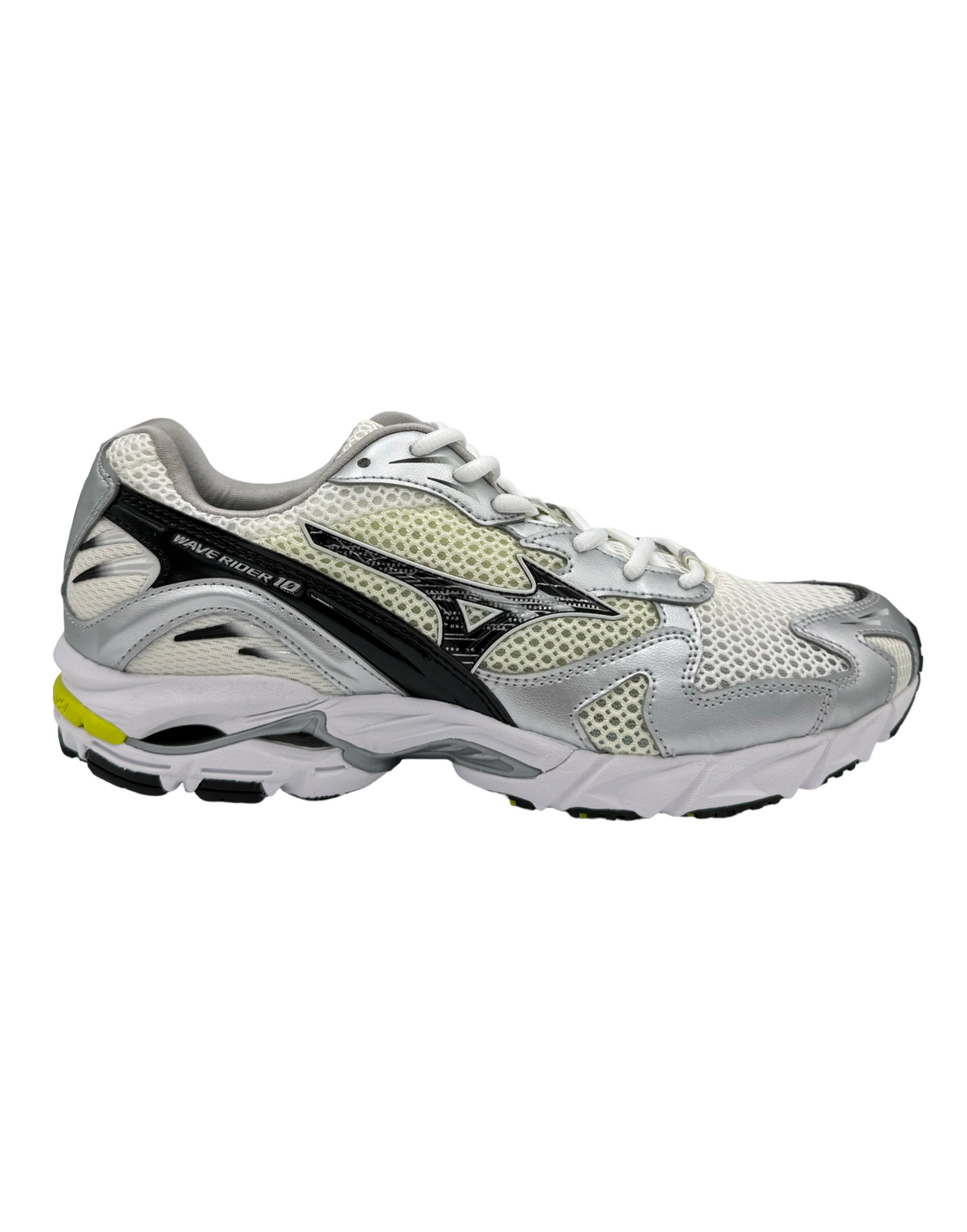 MIZUNO WAVE RIDER 10 SNOW WHITE/BLACK/SYLVAN GREEN