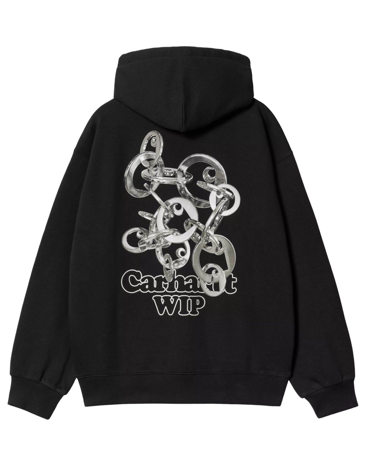 CARHARTT WIP HOODED CHARM LINK SWEAT NERO