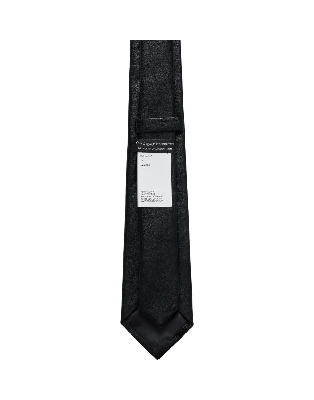 OUR LEGACY CRAVATTA TIE FAKE LEATHER NERA