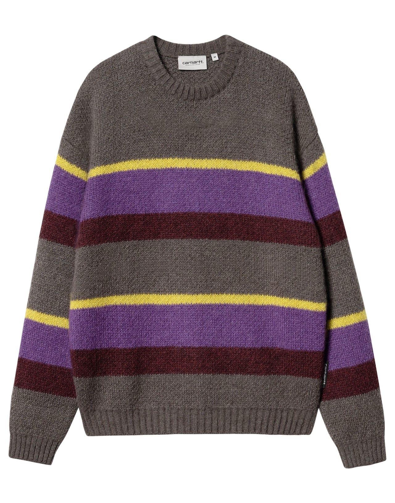 CARHARTT WIP MAGLIONE MERTON ALPACA RIGHE GRIGIO