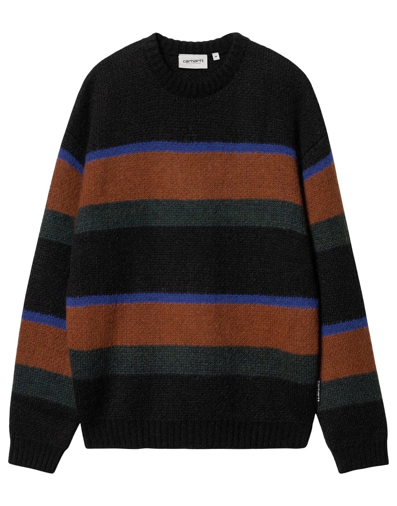 CARHARTT WIP MAGLIONE MERTON ALPACA RIGHE MARRONE