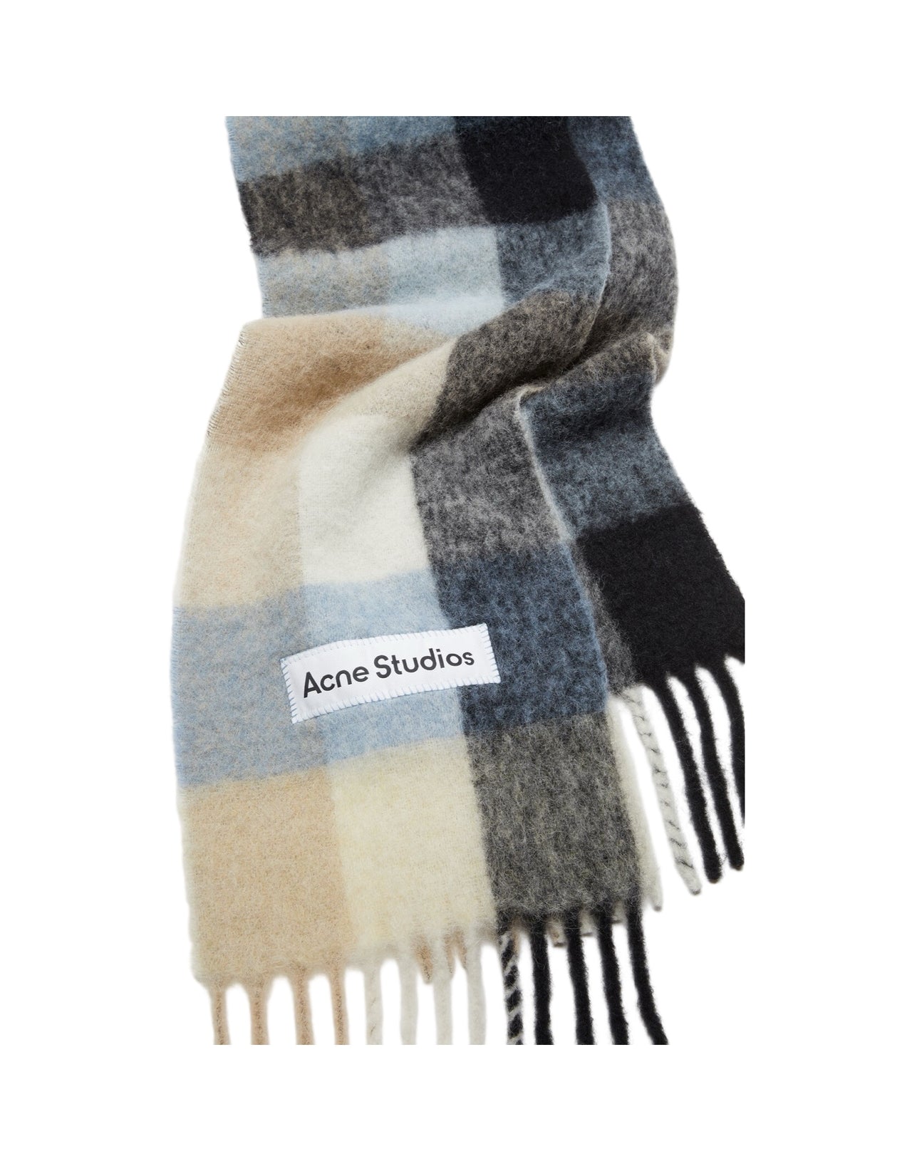 ACNE STUDIOS SCIARPA VALLY MOHAIR BLU BEIGE