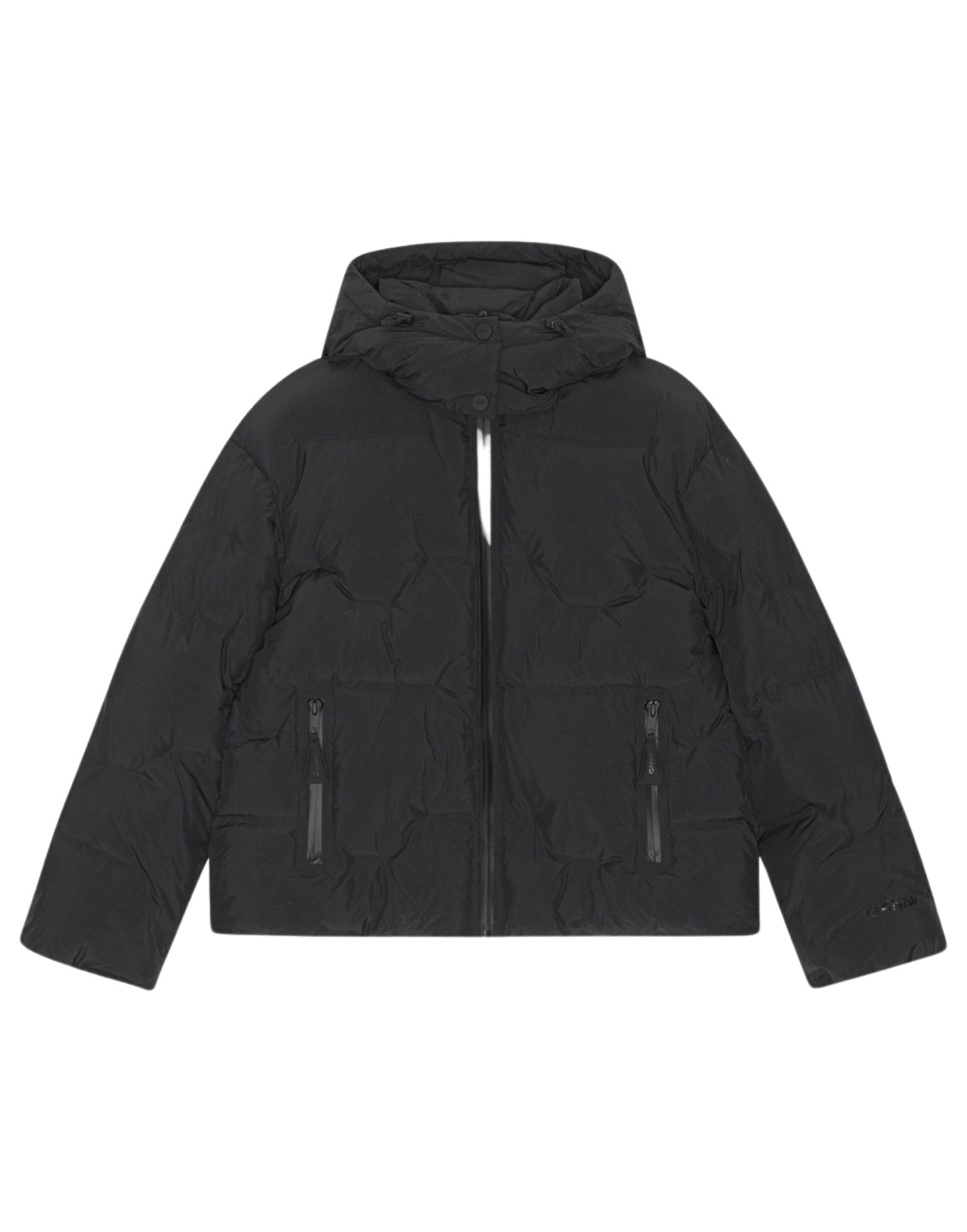 GANNI PIUMINO PUFFER CROP NERO
