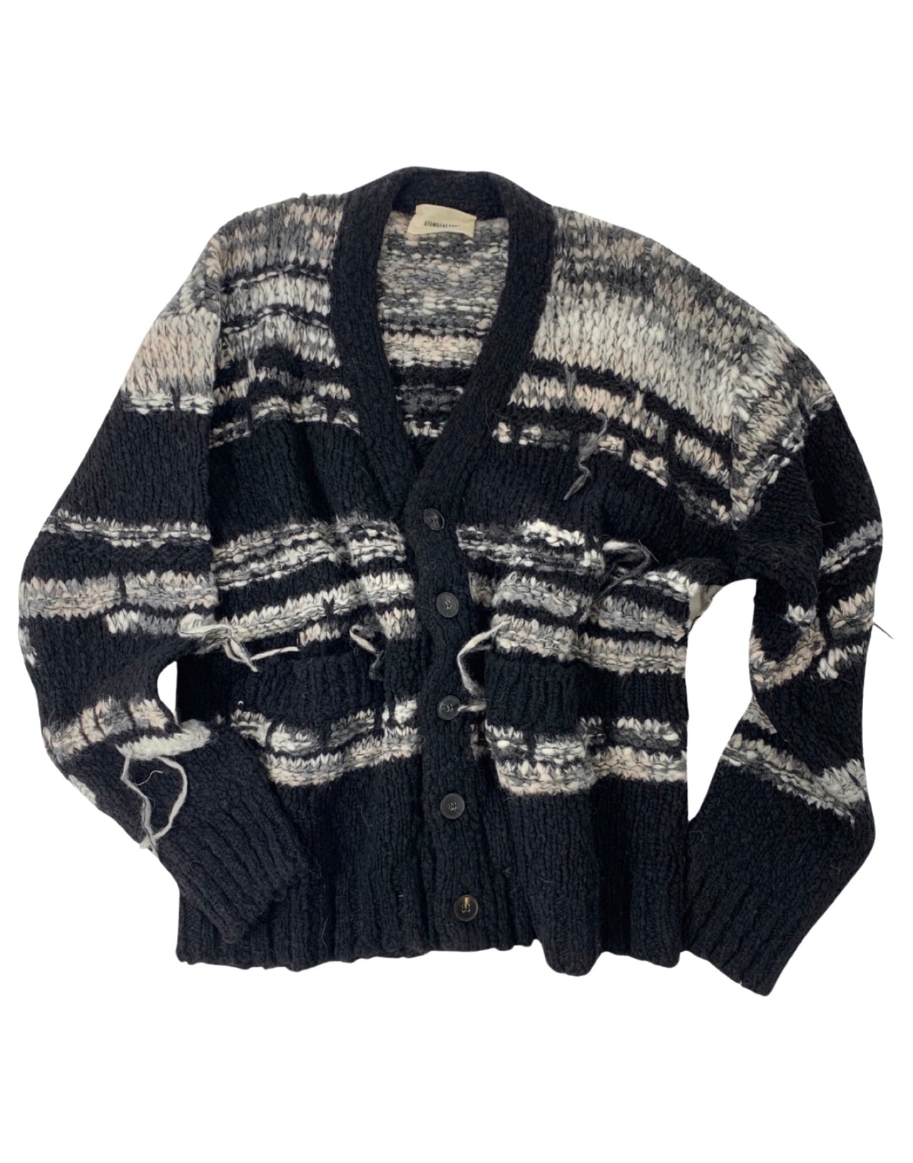 ATOMOFACTORY  CARDIGAN GRIGIO E BIANCO