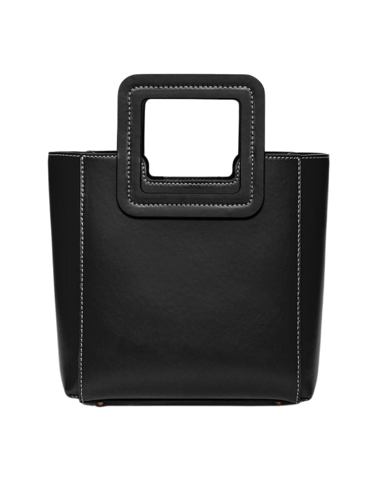 STAUD BORSA PELLE SQUADRATA NERA
