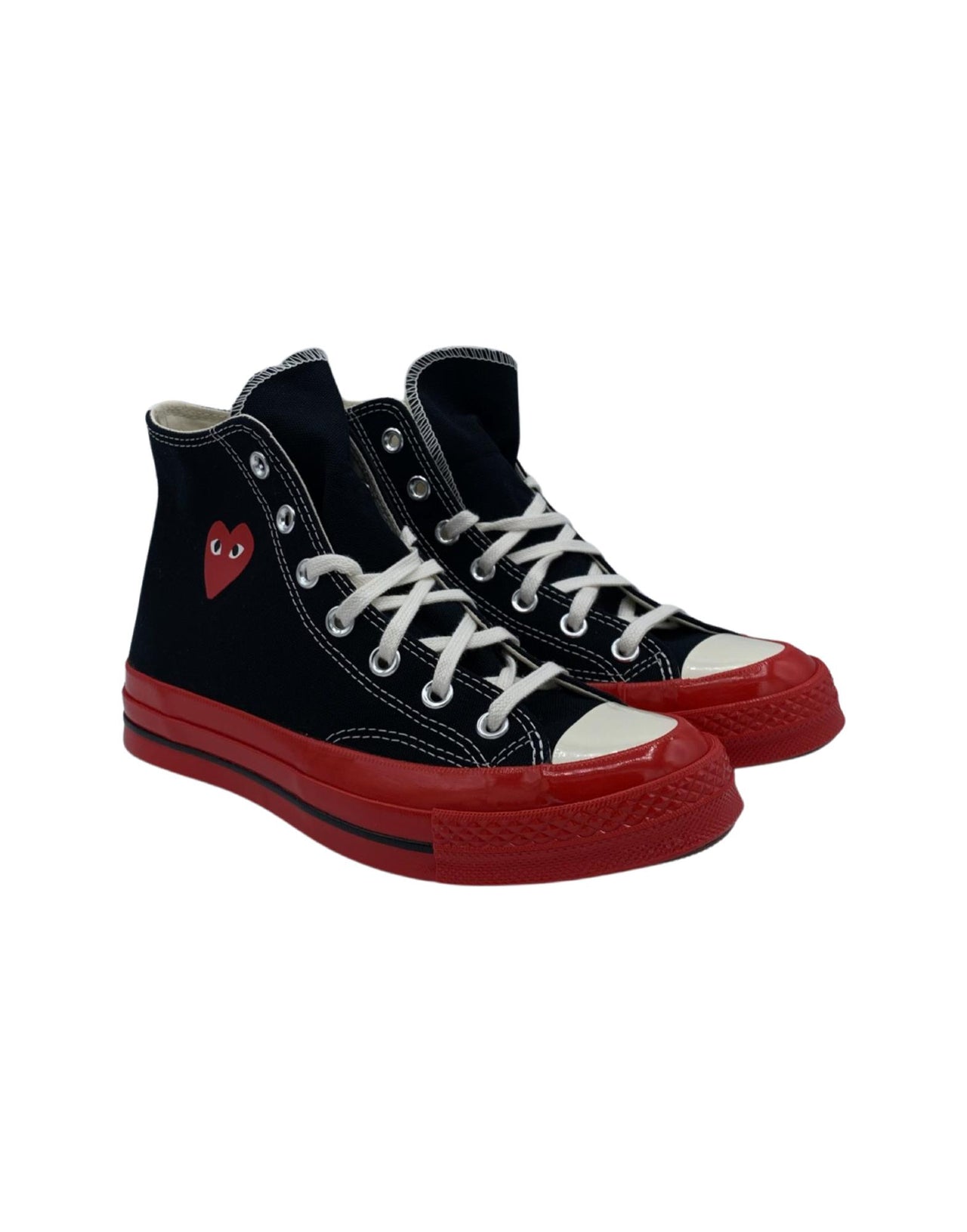 CDG Play Converse High Black Red Sole