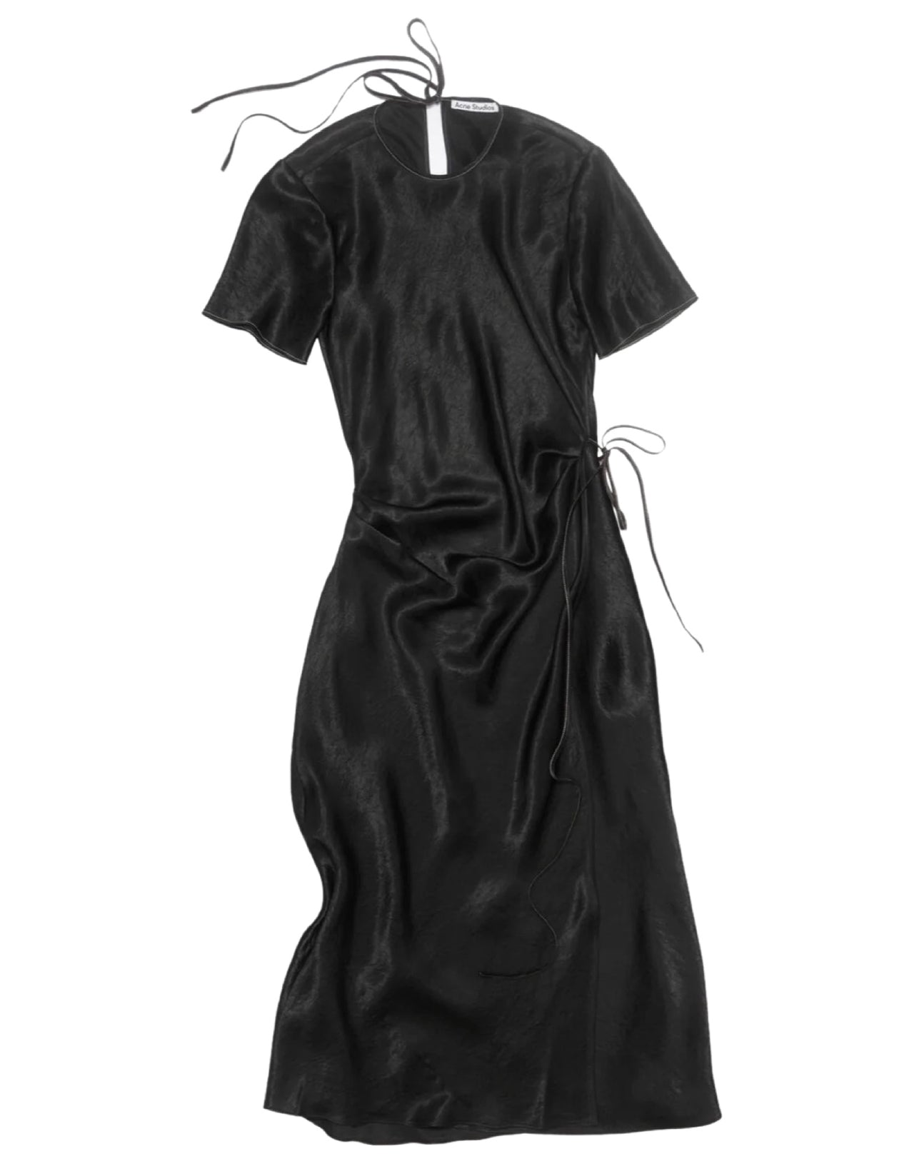 ACNE STUDIOS Abito midi satinato nero